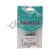 Load image into Gallery viewer, Swimerz 0/1 Offset Circle Hook 25 Pack