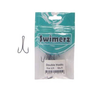 Swimerz Size 1/0 Extra Strong Double Hook 8 Pack