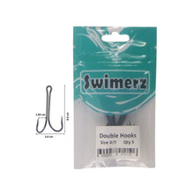 Load image into Gallery viewer, Swimerz Size 4/0 Extra Strong Double Hook 5 Pack
