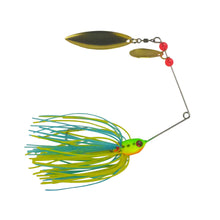 Load image into Gallery viewer, Dekoi 17gm LS21 Closed Eye Spinnerbait, Yellow Blue, Qty 2