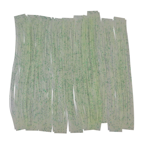 Artizan 22 strand silicon skirt, Lumo White with Green Flake, Pack of 20