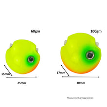 Load image into Gallery viewer, Finesse Kabura Slider Jig Head, 100gm, Lime Spider, 2 Pack