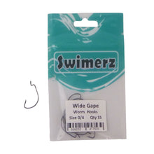 Load image into Gallery viewer, Swimerz 0/4 Wide Gape Worm Hook 15 Pack
