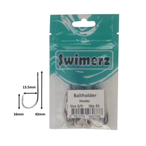 Swimerz 3/0 Baitholder Hook, Qty 25