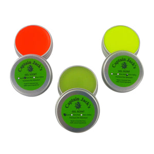 Captain Jack's 'Visibles' Gel Scent - 3 Pack, Lumo Blue Green, Fluoro Red, Fluoro Yellow