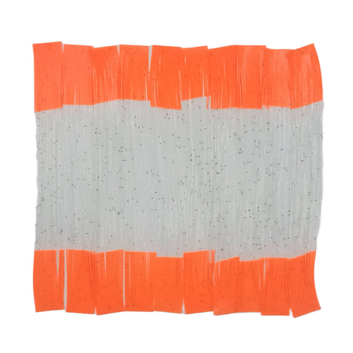 Artizan 22 strand silicon skirting, Clear/Orange Tips, Qty 20
