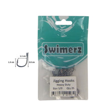 Load image into Gallery viewer, Swimerz 1/0 Heavy Duty Jigging Hooks 25 pack