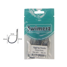 Load image into Gallery viewer, Swimerz 4/0 Heavy Duty Jigging Hooks 15 pack