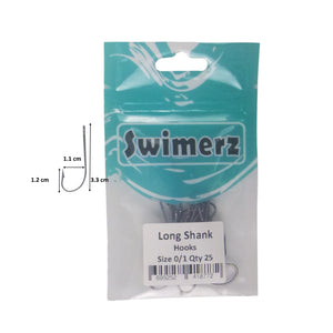 Swimerz 0/1 Long Shank Worm Hook 25 Pack