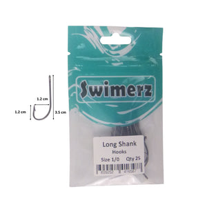 Swimerz 1/0 Long Shank Worm Hook 25 pack