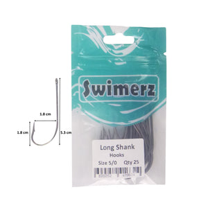 Swimerz 5/0 Long Shank Worm Hook 25 Pack