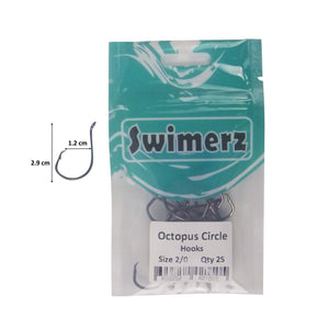 Swimerz 2/0 Octopus Circle Hooks, 25 pack