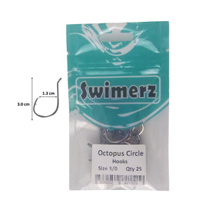 Swimerz 3/0 Octopus Circle Hooks, 25 pack