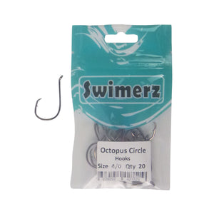 Swimerz 4/0 Octopus Circle Hooks, 20 pack