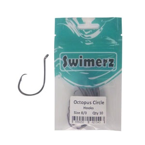 Swimerz 8/0 Octopus Circle Hooks, 10 pack