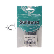 Load image into Gallery viewer, Swimerz 2/0 Offset Circle Hook 25 Pack