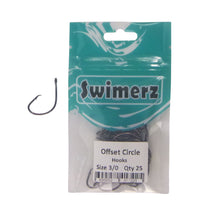 Load image into Gallery viewer, Swimerz 3/0 Offset Circle Hook 25 pack