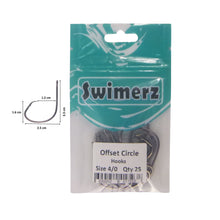 Load image into Gallery viewer, Swimerz 4/0 Offset Circle Hook 25 pack