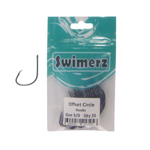 Load image into Gallery viewer, Swimerz 5/0 Offset Circle Hook 25 pack