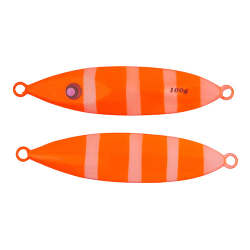 Finesse Slow Pitch Flutter Jig, 100gm, Bright Orange, 2 pack