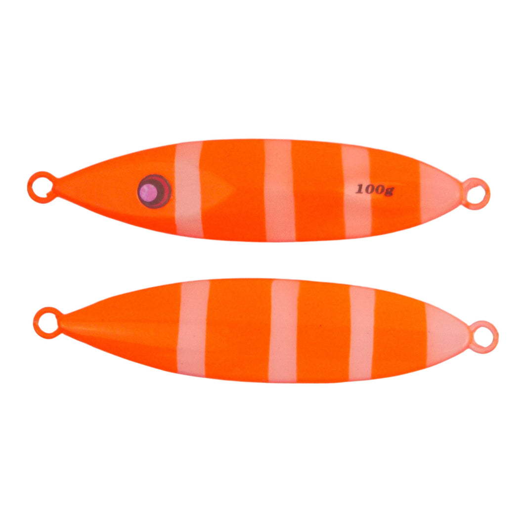 Finesse Slow Pitch Flutter Jig, 100gm, Bright Orange, 2 pack