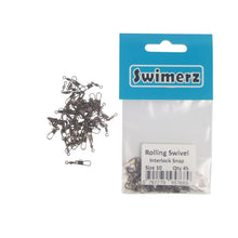 Load image into Gallery viewer, Swimerz Rolling Swivel w Interlock Snap, Size 10, 45 pack