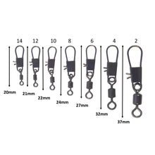Load image into Gallery viewer, Swimerz Rolling Swivel w Interlock Snap, Size 10, 45 pack