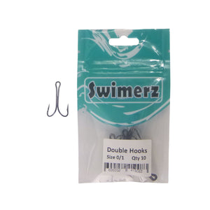 Swimerz Size 1 Extra Strong Double Hook 10 Pack