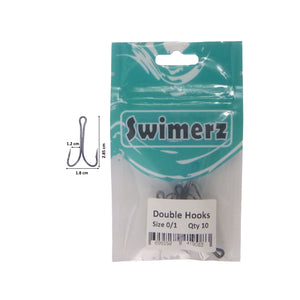 Swimerz Size 1 Extra Strong Double Hook 10 Pack