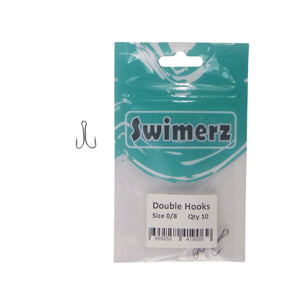 Swimerz Size 8 Extra Strong Double Hook, 10 Pack