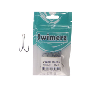 Swimerz Size 2/0 Extra Strong Double Hook 8 Pack