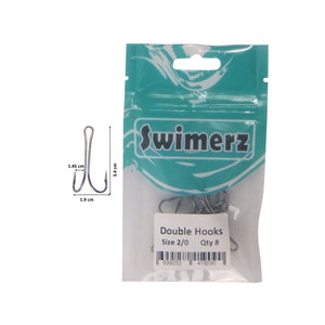 Swimerz Size 2/0 Extra Strong Double Hook 8 Pack