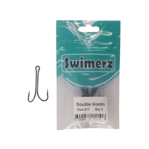 Swimerz Size 4/0 Extra Strong Double Hook 5 Pack