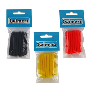 Swimerz Assist Hook Sleeves, 4mm Shrink Tube, Black, Yellow & Red, 50mm. Qty 45.