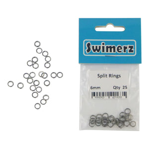 Swimerz 6mm Split Ring Stainless Steel, 25 Pack