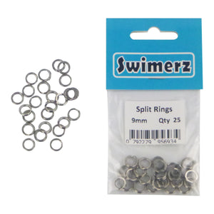 Swimerz 9mm Split Ring Stainless Steel, 25 Pack