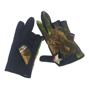 BSTC 3 Finger Gloves, Camo Green