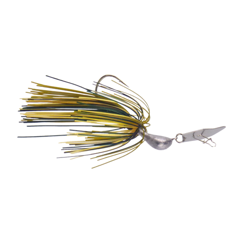 Dekoi 14gm Bladed Swim Jig, Chatterbait, Camo Green, 2 pack