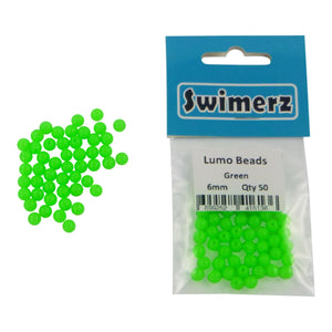 Swimerz Beads, 6mm, Lumo Green, 50 pack