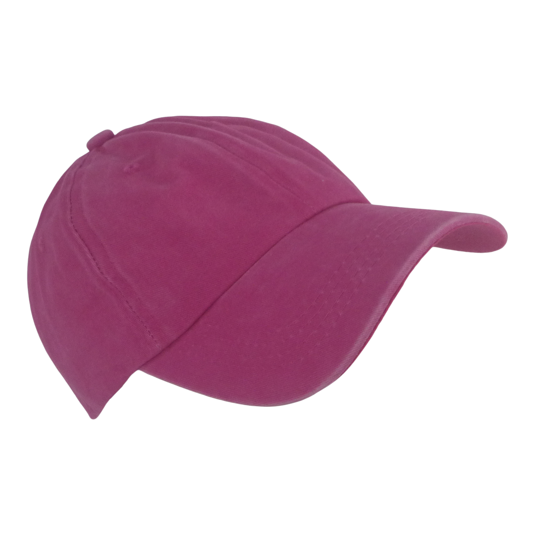 BSTC 6-Panel Baseball Cap, Distressed Cotton, Hot Pink