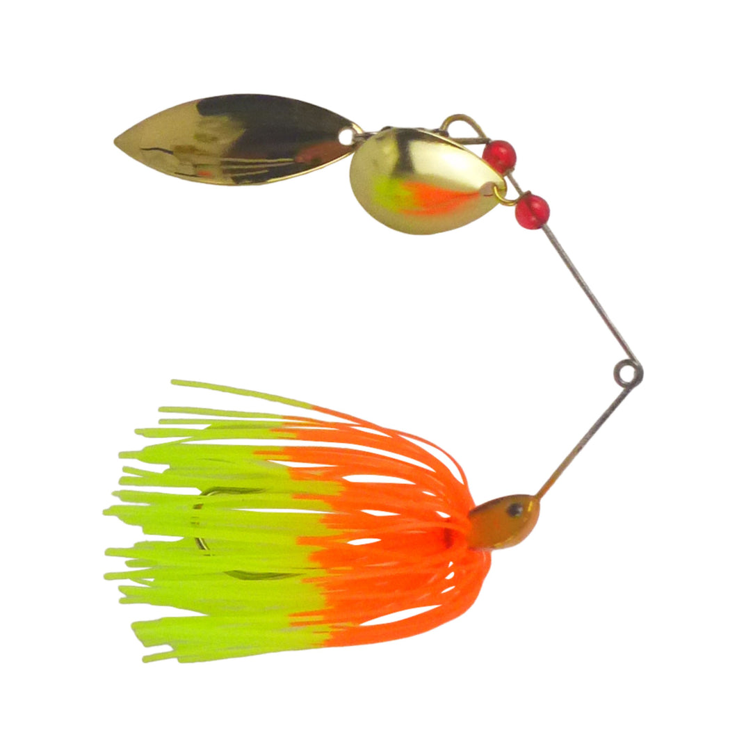 Dekoi 15gm LS17 Closed Eye Spinnerbait, Orange Lime, Qty 2