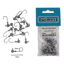 Load image into Gallery viewer, Swimerz Round Jig Head, 1/8 oz #2 Hook, 15 pack