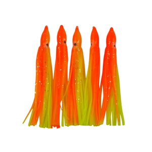 Swimerz Octopus Skirts 100mm Orange Fire, 5 pack