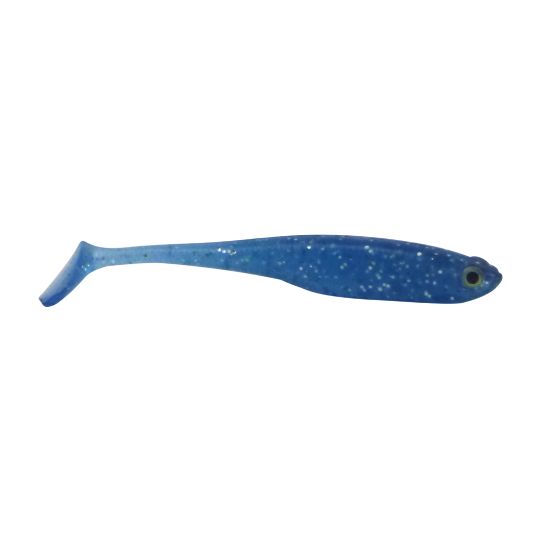 Swimerz Soft Shad 100mm Paddle Tail lure, Electric Blue, 6 pack