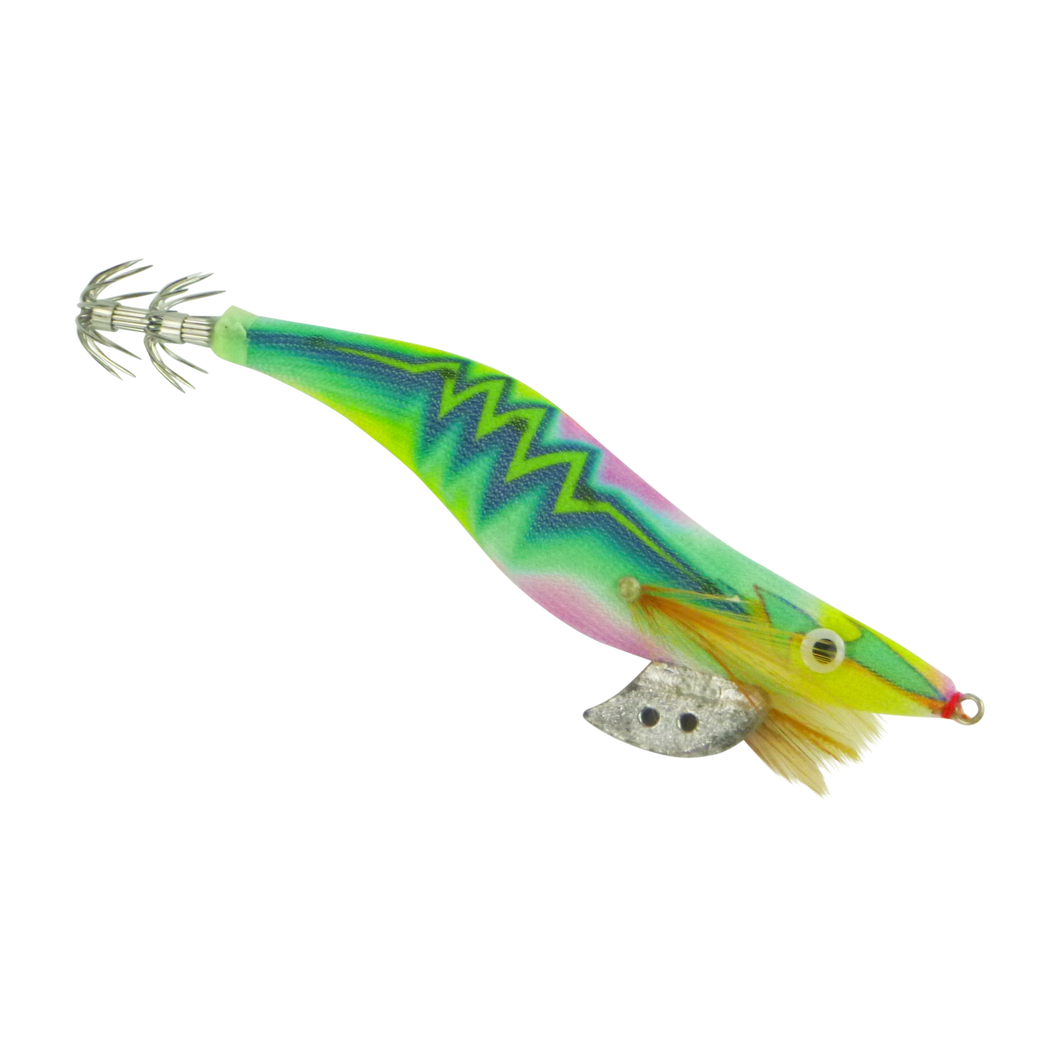 Finesse Rumoika Squid Jig, Lime Glow, size 3.5, 2 pack – Blue Seas