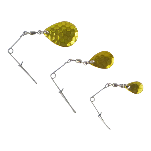 Swimerz Jig Spinner, Large, Hammered Brass, 5 Pack