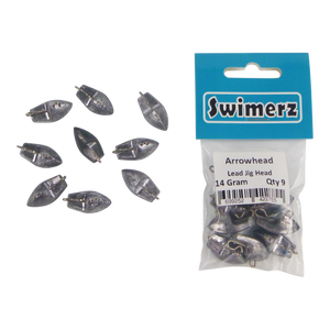 Swimerz 14gm Arrowhead Jig Head, 1/2oz, Lead, Qty 10