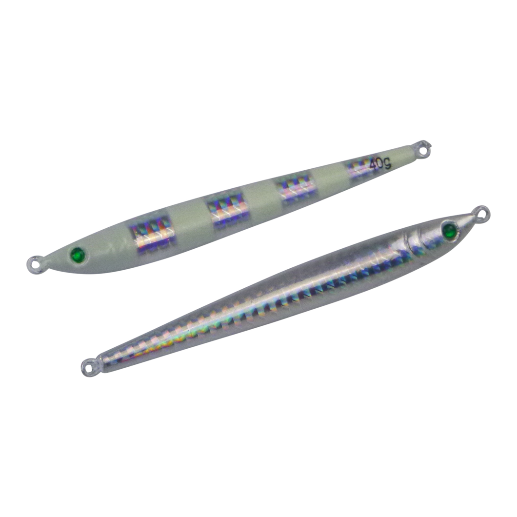 Finesse Pencil Jig, 40gm, Lumo Silver, 2 pack
