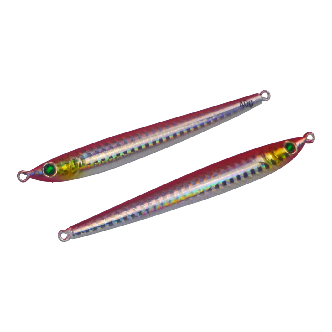 Finesse Pencil Jig, 40gm, Magenta Silver, 2 pack