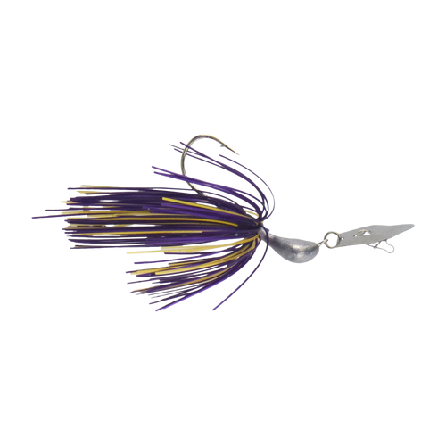 Dekoi 14gm Bladed Swim Jig, Chatterbait, Purple Gold, 2 pack